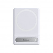 Baseus Foldable Magnetic MagSafe Bracket Stand - кожена поставка за прикрепяне към iPhone с MagSafe (бял) 1
