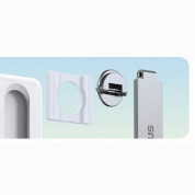 Baseus Foldable Magnetic MagSafe Bracket Stand - кожена поставка за прикрепяне към iPhone с MagSafe (бял) 12