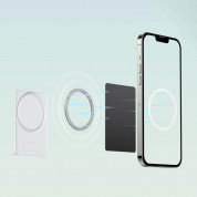 Baseus Foldable Magnetic MagSafe Bracket Stand - кожена поставка за прикрепяне към iPhone с MagSafe (бял) 13
