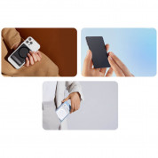 Baseus Foldable Magnetic MagSafe Bracket Stand - кожена поставка за прикрепяне към iPhone с MagSafe (бял) 15