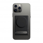 Baseus Foldable Magnetic MagSafe Bracket Stand - кожена поставка за прикрепяне към iPhone с MagSafe (черен)