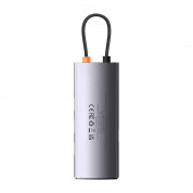 Baseus USB-C Metal Gleam Series 4-in-1 Hub (WKWG070013) - мултифункционален хъб за свързване на допълнителна периферия за устройства с USB-C (тъмносив) 1