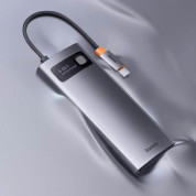 Baseus USB-C Metal Gleam Series 6-in-1 Hub (WKWG030013) - мултифункционален хъб за свързване на допълнителна периферия за устройства с USB-C (тъмносив) 14