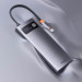 Baseus USB-C Metal Gleam Series 6-in-1 Hub (WKWG030013) - мултифункционален хъб за свързване на допълнителна периферия за устройства с USB-C (тъмносив) 15