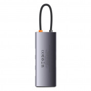 Baseus USB-C Metal Gleam Series 6-in-1 Hub (WKWG030013) - мултифункционален хъб за свързване на допълнителна периферия за устройства с USB-C (тъмносив) 8