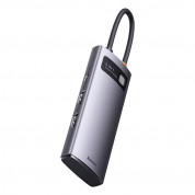 Baseus USB-C Metal Gleam Starjoy Series 6-in-1 Hub (WKWG030113) - мултифункционален хъб за свързване на допълнителна периферия за устройства с USB-C (тъмносив) 1