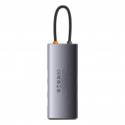 Baseus USB-C Metal Gleam Starjoy Series 6-in-1 Hub (WKWG030113) - мултифункционален хъб за свързване на допълнителна периферия за устройства с USB-C (тъмносив) 10