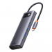 Baseus USB-C Metal Gleam Starjoy Series 6-in-1 Hub (WKWG030113) - мултифункционален хъб за свързване на допълнителна периферия за устройства с USB-C (тъмносив) 1