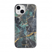 Mageasy Marble Emerald Case - дизайнерски хибриден удароустойчив кейс за iPhone 14 (смарагд)  1