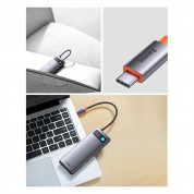Baseus USB-C Metal Gleam Starjoy Series 7-in-1 Hub (WKWG040013) - мултифункционален хъб за свързване на допълнителна периферия за устройства с USB-C (тъмносив) 15