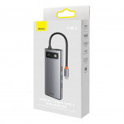 Baseus USB-C Metal Gleam Starjoy Series 7-in-1 Hub (WKWG040013) - мултифункционален хъб за свързване на допълнителна периферия за устройства с USB-C (тъмносив) 18