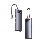 Baseus USB-C Metal Gleam Starjoy Series 7-in-1 Hub (WKWG040113) - мултифункционален хъб за свързване на допълнителна периферия за устройства с USB-C (тъмносив) 9