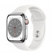 Apple Watch Series 8 Cellular, 41mm Silver Stainless Steel Case with White Sport Band - умен часовник от Apple 1