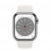 Apple Watch Series 8 Cellular, 41mm Silver Stainless Steel Case with White Sport Band - умен часовник от Apple 2