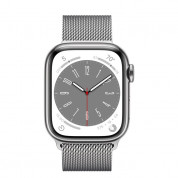 Apple Watch S8 Cellular, 41mm Silver Stainless Steel Case with Silver Milanese Loop 1