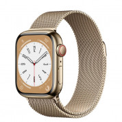 Apple Watch Series 8 Cellular, 41mm Gold Stainless Steel Case with Gold Milanese Loop - умен часовник от Apple