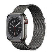 Apple Watch Series 8 Cellular, 41mm Graphite Stainless Steel Case with Graphite Milanese Loop - умен часовник от Apple