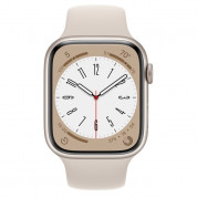Apple Watch Series 8 GPS, 41mm Starlight Aluminium Case with Starlight Sport Band - умен часовник от Apple