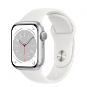 Apple Watch Series 8 GPS, 41mm Silver Aluminium Case with White Sport Band - Regular