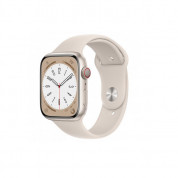 Apple Watch Series 8 Cellular, 45mm Starlight Aluminium Case with Starlight Sport Band - умен часовник от Apple