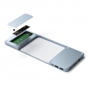 Satechi Aluminium USB-C Slim Dock with SSD Enclosure for iMac 24 - алуминиева поставка с място за SDD и допълнителен USB-C хъб за iMac 24 (2021) (син) 4