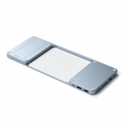 Satechi Aluminium USB-C Slim Dock with SSD Enclosure for iMac 24 - алуминиева поставка с място за SDD и допълнителен USB-C хъб за iMac 24 (2021) (син) 3