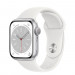 Apple Watch Series 8 Cellular, 45mm Silver Aluminium Case with White Sport Band - умен часовник от Apple 1