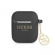 Guess AirPods 4G Charms Silicone Case - силиконов калъф с висулка за Apple AirPods и Apple AirPods 2 (черен)