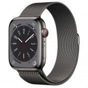 Apple Watch S8 Cellular, 45mm Graphite Stainless Steel Case with Graphite Milanese Loop