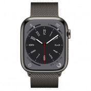 Apple Watch S8 Cellular, 45mm Graphite Stainless Steel Case with Graphite Milanese Loop 1