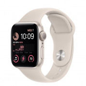 Apple Watch SE2 GPS, 40mm Starlight Aluminium Case with Starlight Sport Band - умен часовник от Apple