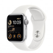 Apple Watch SE2 GPS, 40mm Silver Aluminium Case with White Sport Band - умен часовник от Apple