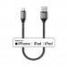 Satechi USB-A to Lightning Cable - сертифициран (MFI) USB-A към Lightning кабел за Apple устройства с Lightning порт (25 см) (сив) 1