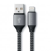 Satechi USB-A to Lightning Cable - сертифициран (MFI) USB-A към Lightning кабел за Apple устройства с Lightning порт (25 см) (сив) 1
