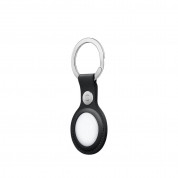 Apple AirTag Leather Key Ring - стилен оригинален ключодържател от естествена кожа за Apple AirTag (черен)