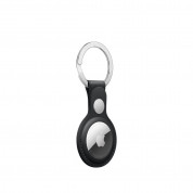 Apple AirTag Leather Key Ring - стилен оригинален ключодържател от естествена кожа за Apple AirTag (черен) 1