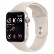 Apple Watch SE2 Cellular, 44mm Starlight Aluminium Case with Starlight Sport Band - умен часовник от Apple
