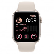 Apple Watch SE2 Cellular, 40mm Starlight Aluminium Case with Starlight Sport Band - умен часовник от Apple 1
