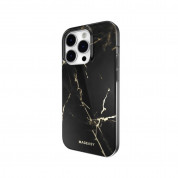 Mageasy Marble M Case With MagSafe - дизайнерски хибриден удароустойчив кейс с MagSafe за iPhone 14 Pro (черен)  1