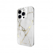 Mageasy Marble Case - дизайнерски хибриден удароустойчив кейс за iPhone 14 Pro (бял)  1