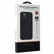 Pitaka MagEZ Pro 2 Aramid Fiber Case - удароустойчив (TPU) кейс с кевлар за iPhone 12 Pro (черен) 5