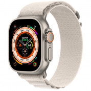 Apple Watch Ultra Cellular, 49mm Titanium Case with Starlight Alpine Loop Small - умен часовник от Apple