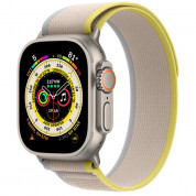 Apple Watch Ultra Cellular, 49mm Titanium Case with Yellow/Beige Trail Loop S/M - умен часовник от Apple