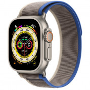 Apple Watch Ultra Cellular, 49mm Titanium Case with Blue/Gray Trail Loop M/L - умен часовник от Apple