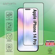 4smarts Second Glass X-Pro Full Cover Glass - калено стъклено защитно покритие за дисплея на iPhone 14 Pro (черен-прозрачен) 4