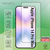 4smarts Second Glass X-Pro Full Cover Glass - калено стъклено защитно покритие за дисплея на iPhone 14 Pro Max (черен-прозрачен) 3