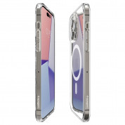 Spigen Ultra Hybrid MagSafe Case - хибриден кейс с висока степен на защита с MagSafe за iPhone 14 Pro Max (бял-прозрачен)  5