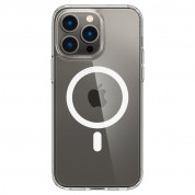Spigen Ultra Hybrid MagSafe Case - хибриден кейс с висока степен на защита с MagSafe за iPhone 14 Pro Max (бял-прозрачен)  1