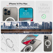 Spigen Ultra Hybrid MagSafe Case - хибриден кейс с висока степен на защита с MagSafe за iPhone 14 Pro Max (бял-прозрачен)  9
