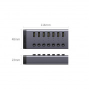 Ugreen 7 Port USB-A 3.0 Hub with Power Adapter - алуминиев 7-портов USB 3.0 хъб със захранване за компютри и лаптопи (черен) 1